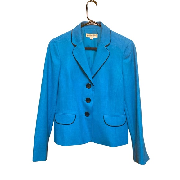 Evan Picone Blazer Women’s 10 Teal Blue Professional Suit Separates Jacket Lined - Picture 11 of 12